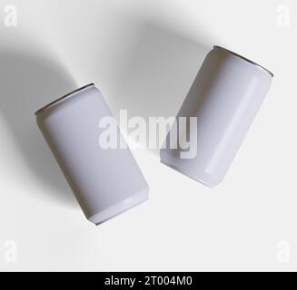 Soda can white color or solid color and realistic texture rendering 3D software illustration Stock Photo