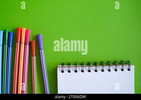 Top view of Notebook for  mock up in office  education concept. Stock Photo