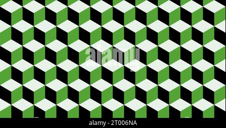 Isometric cube grid seamless pattern. Cubic isometric hexagon grid texture. Rhombus mesh background. Geometric squared pattern. Vector illustration Stock Vector