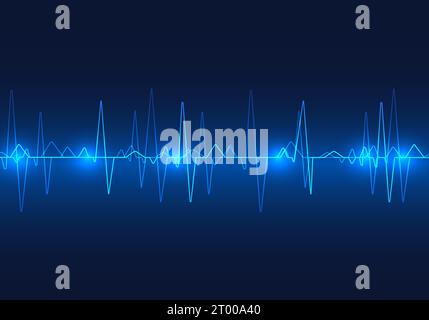 Overlapping heart waves It is a medical technology used to check the heart's rhythm changes. It is a background that can be used for medical communica Stock Vector