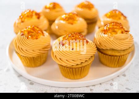 Dulce de Leche Cupcakes Stock Photo