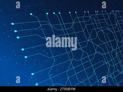 Cyber circuit technology background Wangqiang illustrates the complexity of the cyber world's data connection. Stock Vector