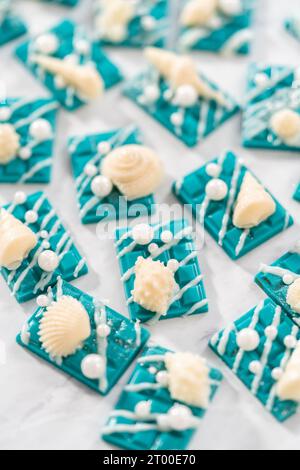 Mini mermaid chocolate bars Stock Photo