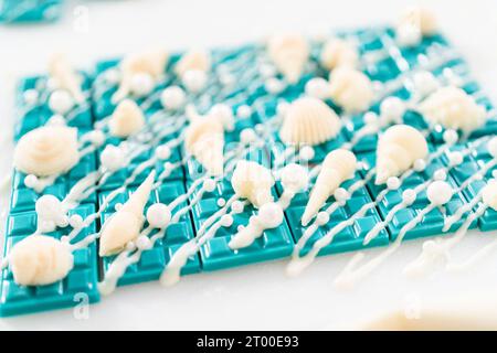 Mini mermaid chocolate bars Stock Photo