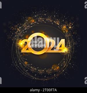 Happy new year 2024. 2024 new year celebration background. Stock Vector