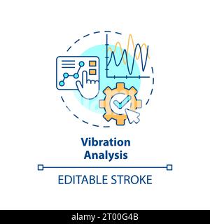 2D colorful thin linear icon vibration analysis concept Stock Vector