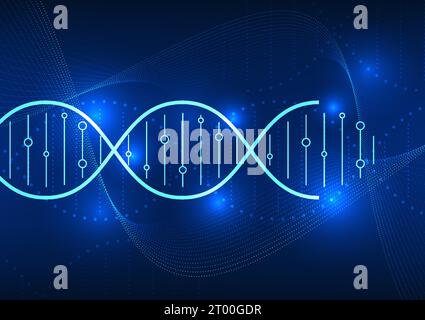 Medical technology background showcasing DNA, symbolizing modern medicine advancements and innovation Stock Vector