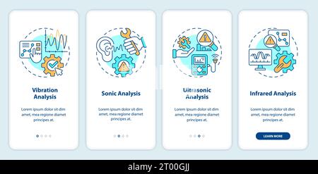 Walkthrough predictive maintenance with icons concept Stock Vector