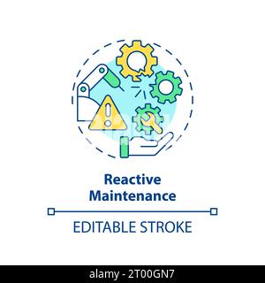 2D colorful thin linear icon reactive maintenance concept Stock Vector