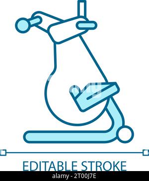 2D customizable thin line blue elliptical machine icon Stock Vector