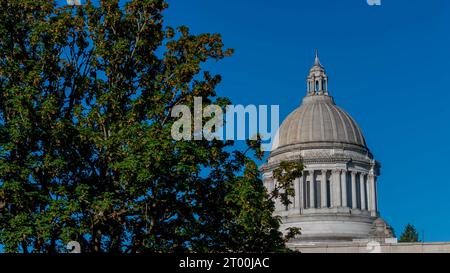 Aerial view of The Washington State Capitol In Olympia, Washington. Stock Photo