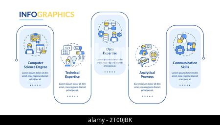 Multicolor AI engineer layout with linear icons Stock Vector