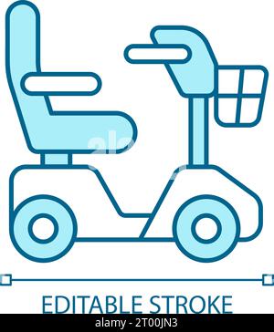 2D customizable thin line blue mobility scooter icon Stock Vector