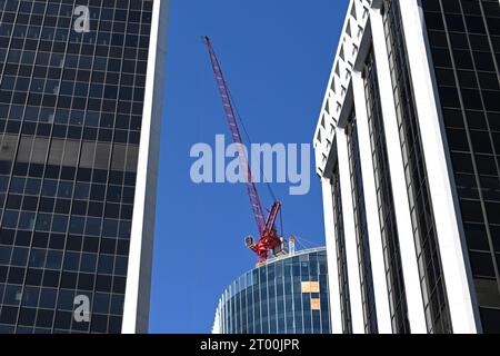 Building construction in Vancouver. Construction crane Stock Photo