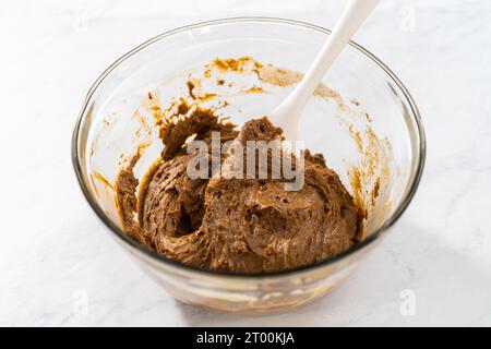 Gingerbread bundt cake with caramel filling Stock Photo