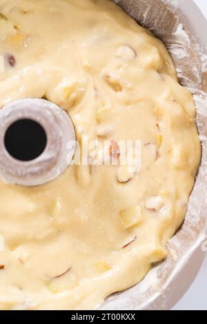 Apple bundt cake with caramel glaze Stock Photo