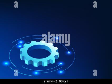 Gear technology gears placed on technology circle It conveys the development of technology that helps the well-being of people and the world's economy Stock Vector