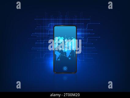 Smartphone technology combined with GPS technology It is a device used for telling the world where to go by using the internet signal to connect. A mo Stock Vector