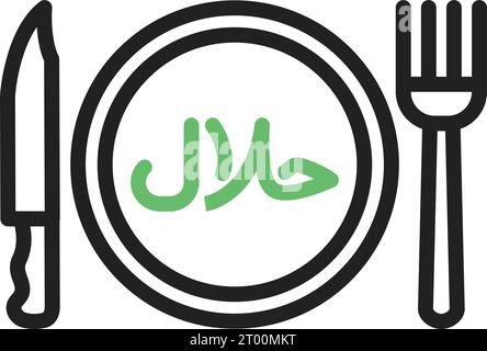 Halal Food icon vector image. Suitable for mobile application web application and print media. Stock Vector