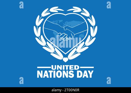 United Nations Day Vector illustration. Holiday concept. Template for background, banner, card, poster with text inscription. Stock Vector