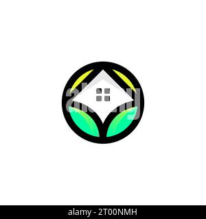Eco friendly house logo. home leaf logo design Stock Vector