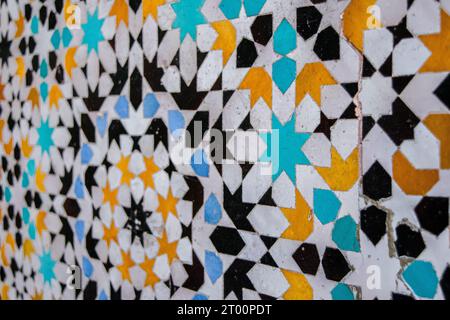 A closeup of colorful tiles in Morocco, North Africa Stock Photo