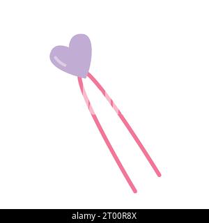 heart hair pin Stock Vector