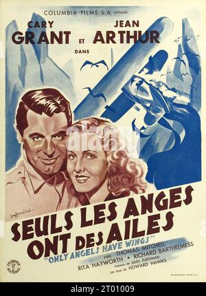 Only Angels Have Wings Year : 1939 USA Director : Howard Hawks Cary Grant, Jean Arthur French poster Stock Photo