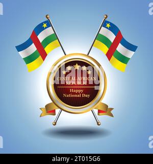 Small National flag of   on Circle With garadasi blue background Stock Vector