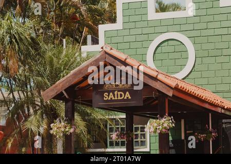exit sign in store with rustic style Stock Photo