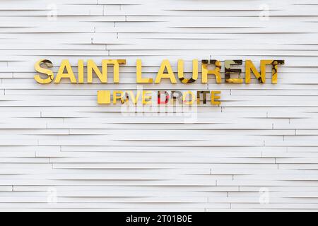 Saint Laurent Rive Droite store in Beverly Hills, Los Angeles, California, USA. French luxury fashion boutique on Rodeo Drive. Stock Photo