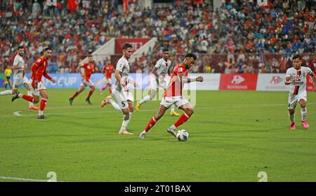 AFC Cup 2023-24 Group-D match between Basundhara Kings of Bangladesh and Odisha FC of India at Basundhara Kings Arena in Dhaka, Bangladesh, 02 October Stock Photo