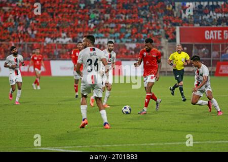 AFC Cup 2023-24 Group-D match between Basundhara Kings of Bangladesh and Odisha FC of India at Basundhara Kings Arena in Dhaka, Bangladesh, 02 October Stock Photo