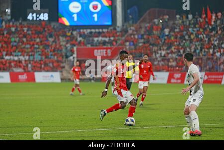 AFC Cup 2023-24 Group-D match between Basundhara Kings of Bangladesh and Odisha FC of India at Basundhara Kings Arena in Dhaka, Bangladesh, 02 October Stock Photo