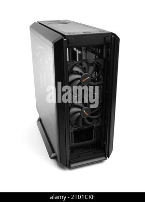 System unit case be quiet silent base 802 on white background. Stock Photo