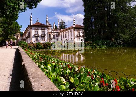 Casa de Mateus Vila Real Portugal EU glorious example of 18th-century baroque architecture with wonderful formal gardens featured on Mateus Rose Wine Stock Photo