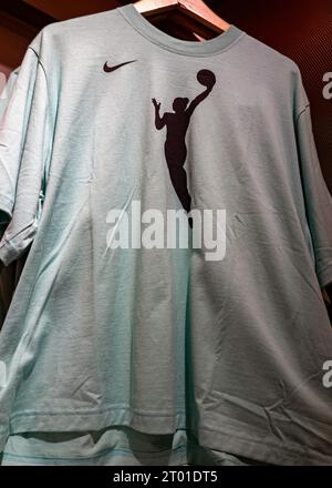 The flagship NBA store on fifth Avenue carries a full range of WNBA attire, 2023, New York City, USA Stock Photo