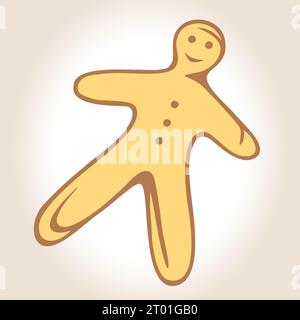 Bakery Illustration Pastry - French Specialties Digital Illustration Hand Drawn Image Yellow Crispy Gingerbread Vector Stock Vector