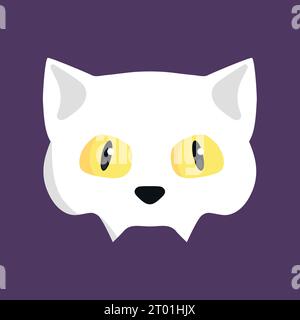 Cat skull with yellow eyes. Vector illustration Stock Vector