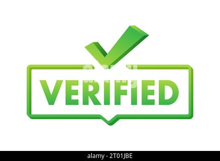 Verified badge profile. Verified square grunge. Checkmark icon. Vector stock illustration Stock Vector