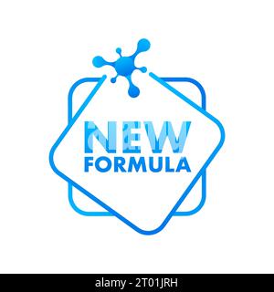 New Formula blue label. New Formula packaging information. Vector stock illustration Stock Vector