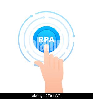 RPA Robotic process automation innovation. Robots and ai. Artificial Intelligence. Chat bot. Vector stock illustration Stock Vector
