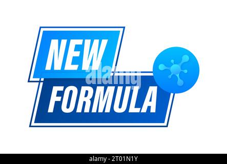 New Formula blue label. New Formula packaging information. Vector stock illustration Stock Vector