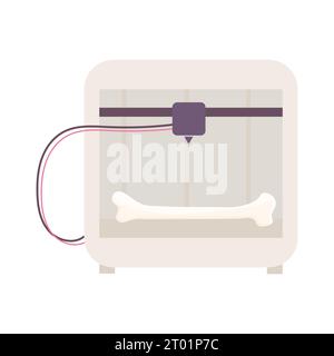A synthetic organ. bone. 3D printer, bioprinting, prosthetics. Medical printing.  Vector illustration Stock Vector