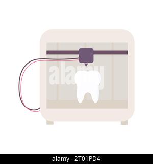 A synthetic organ. tooth. 3D printer, bioprinting, prosthetics. Medical printing.  Vector illustration Stock Vector