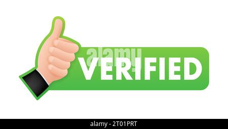 Verified badge profile. Verified square grunge. Checkmark icon. Vector stock illustration Stock Vector