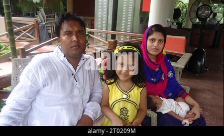 3 October 2023 Dhaka, Bangladesh. A family photo. Stock Photo