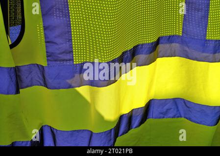 Abstract pattern of dots and blue and yellow bands bands Stock Photo