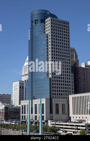 Cincinnati - September 24, 2023: Scripps Center in the downtown Central Business District, headquarters of the E. W. Scripps broadcasting company. Stock Photo