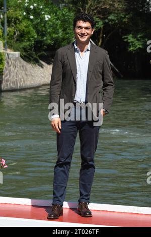 VENICE, ITALY - SEPTEMBER 07:Giacomo Giorgio, arrives at the Hotel Excelsior pier for the 80th Venice International Film Festival 2023 on September 05 Stock Photo